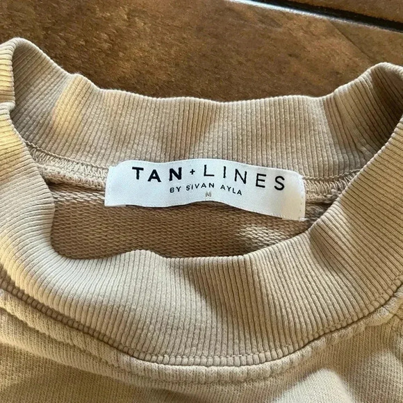 Tan + Lines Real is Rare Beige Crewneck Medium - Picture 4 of 5